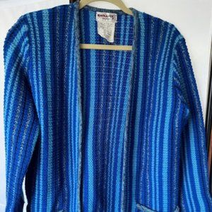 70s Yves Saint Laurent cardigan blue stripe L